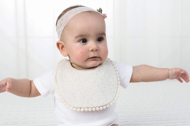 GZMM Baby Bib For Girls,Reversible Waterproof Handmade Natural Cotton Baby Drool Bib 0-12 months 3 Pack - Image 4